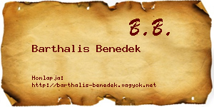 Barthalis Benedek névjegykártya